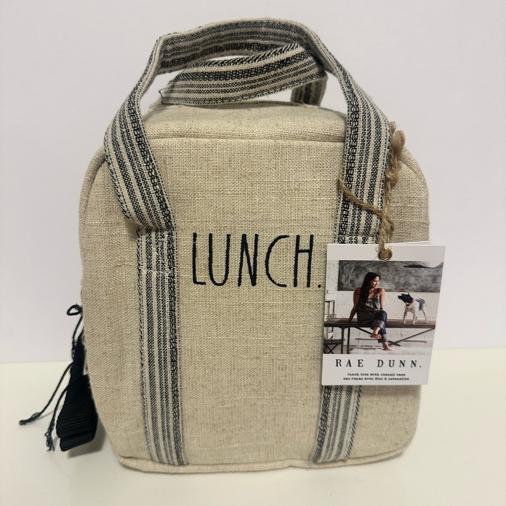 Rae Dunn Lunch box in Cream with the Word "LUNCH" on the front. NWT - Picture 1 of 7